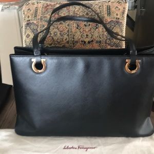 Authentic ferragamo purse black. pre owned